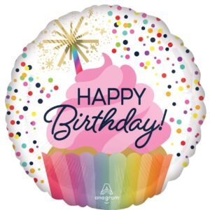 Happy Birthday (Multi-color cupcake)